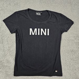 Mini Cooper Shirt Woman Large Black Spellout Logo Official Car Enthusiast Racing